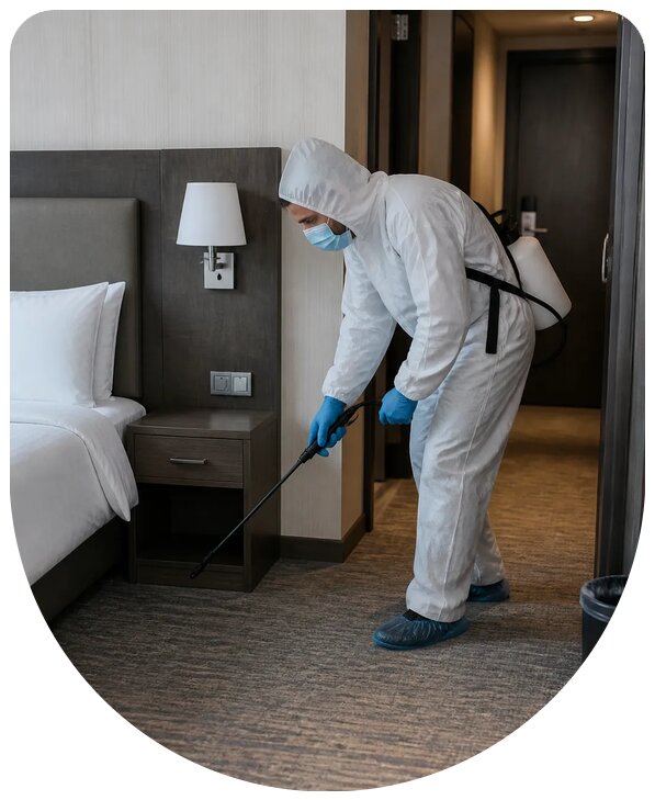 Профессиональная дезинсекция гостиницы от насекомых в Снежинске