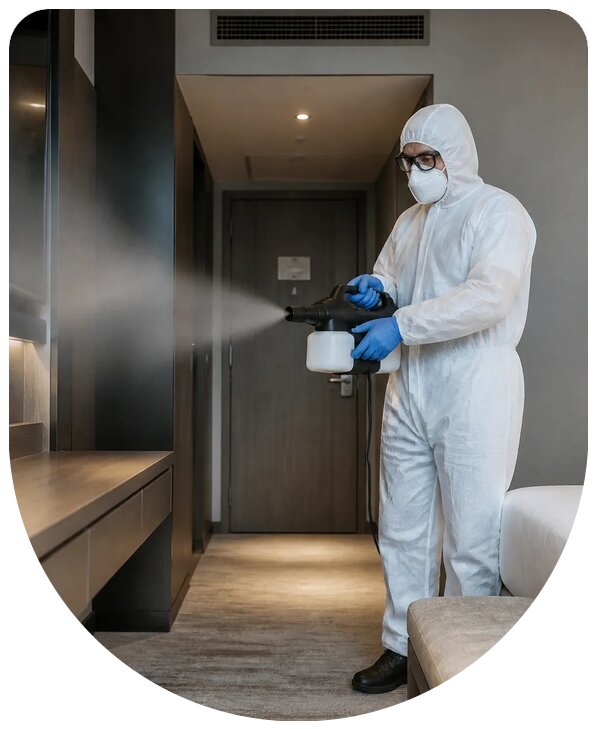 Комплексная профессиональная дезинфекция отеля в Снежинске
